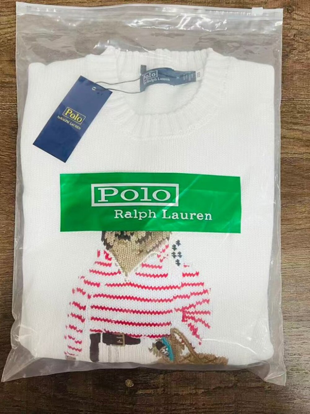 Polo Ralph Lauren Beach Bear Crewneck White Cotton Sweater - Picture 3 of 7